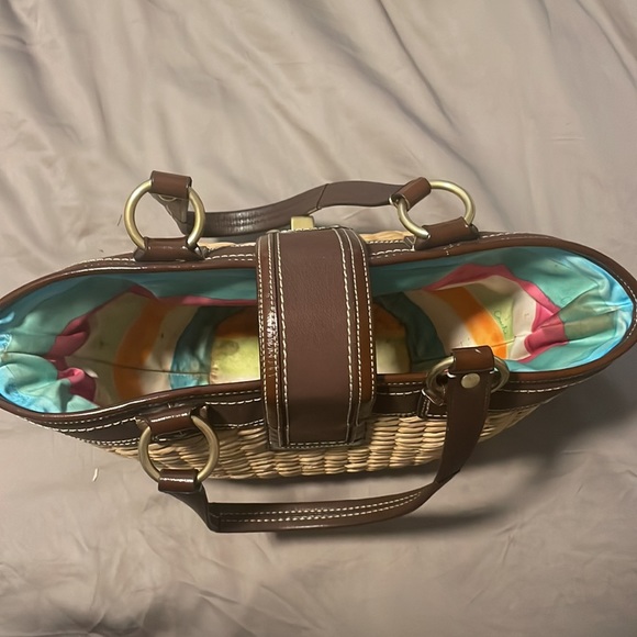 Vintage Coach wicker tote bag - Picture 4 of 4